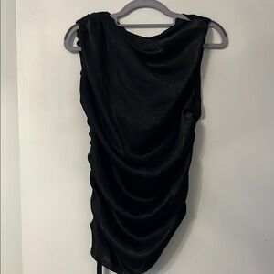 Topshop Black Asymmetrical Ruched Bodycon Top